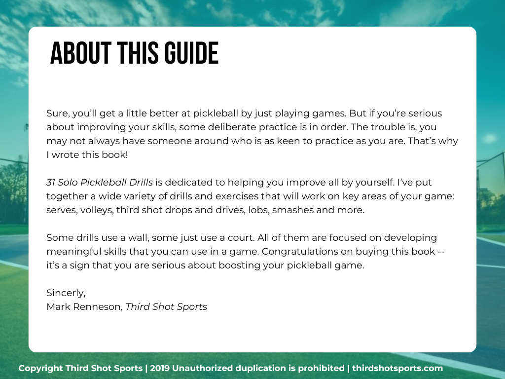 31 Solo Pickleball Drills (Digital)
