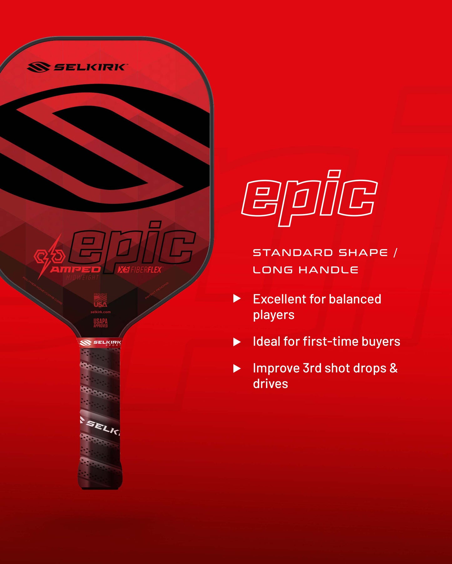 Selkirk AMPED - Epic - Pickleball Paddle by Selkirk Sport