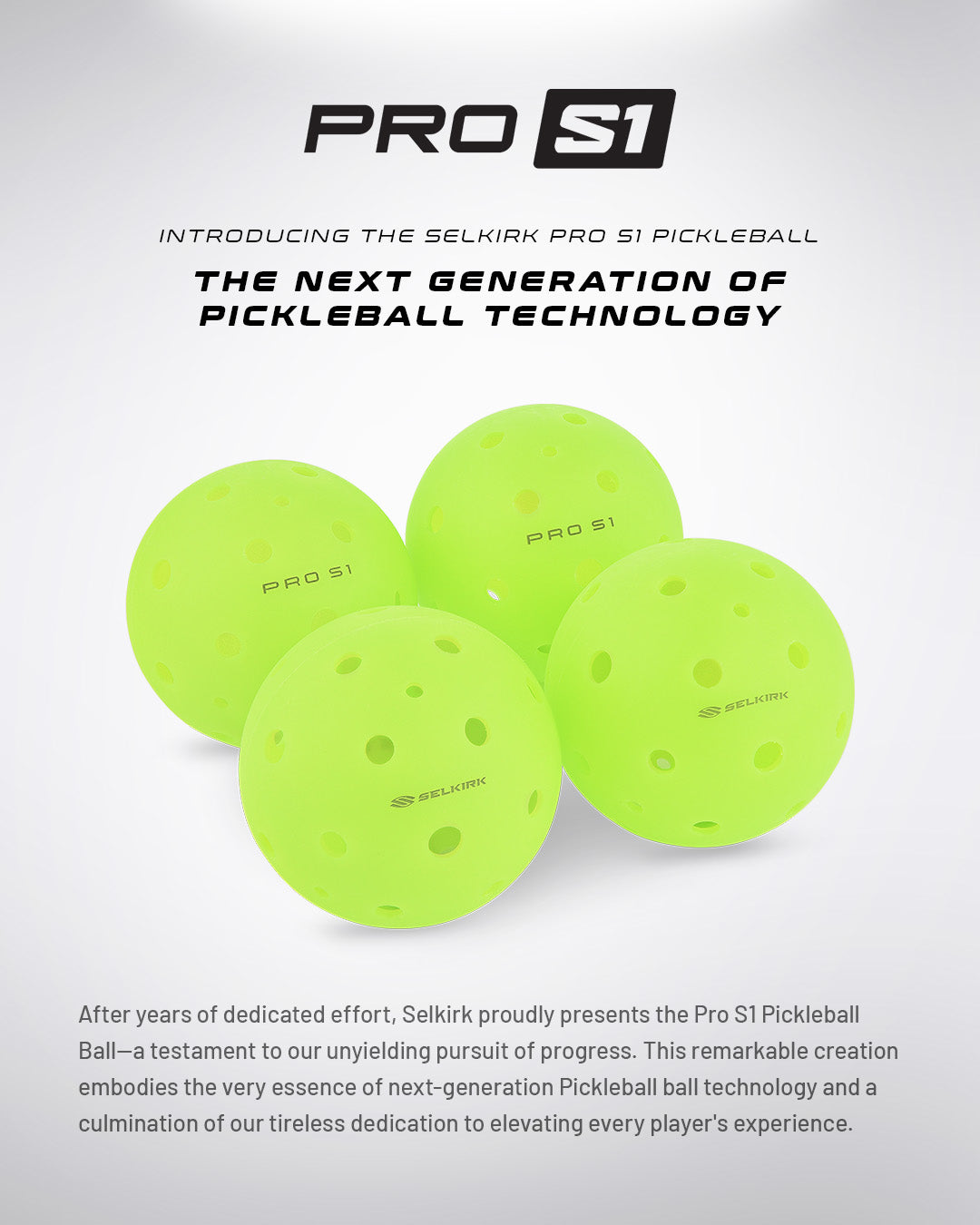 Pro S1 Pickleball - 4 Pack by Selkirk Sport